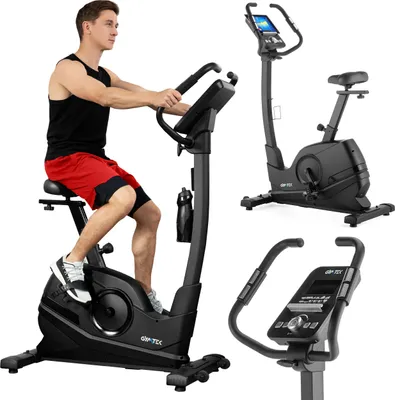Produktbild von Gymtek® Magnetischer Heimtrainer, Fahrrad für Zuhause - bis 150kg - 16 Widerstandsstufen, 10kg Schwungmasse, 13 Trainingsprogramme - Trainingscomputer