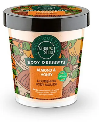 Produktbild von BioShop Nährende Körpermousse Mandel & Honig, 450ml