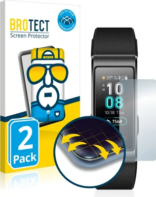 Produktbild von 2x BROTECT Fullscreen Schutzfolie für Huawei Band 4 Pro Displayschutz Folie Fullcover Klar Transparent