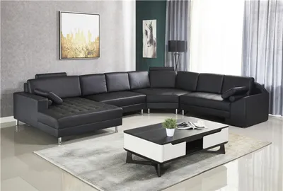 Produktbild von Ecksofa U Form Sofa Couch Polster Ecksofa Wohnlandschaft Ledersofa Ledersofa neu