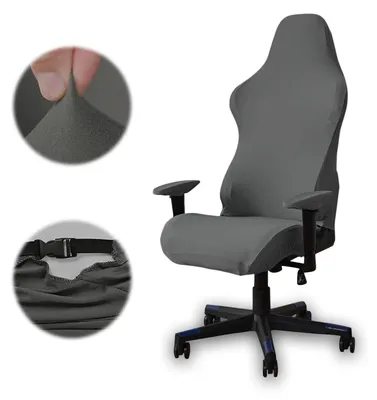 Gaming-Stuhlbezug, dunkelgrau, dehnbar, für Computer- und Gamingstühle