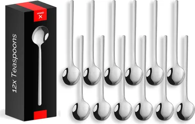 Produktbild von HGMD Teelöffel - 12 Stück - 13cm - Teelöffel - Kaffeelöffel - Rostfreier Stahl