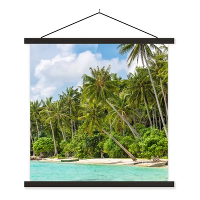 Produktbild von MuchoWow® Textilposter Palme - Meer - Tropisch 40x40 cm mit schwarzem Rahmen - Fotos