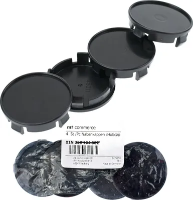 Produktbild von 4X 53,6mm Nabenkappen Felgen Deckel Radnaben Kappen Schwarz Flach kompatibel mit RH Felgen
