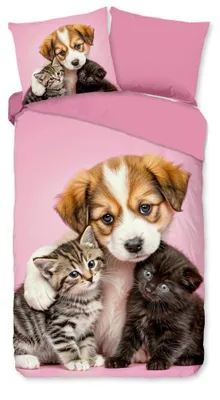 Produktbild von Pure Kinderbettwäsche "Amis" - Rosa - (140x220 cm) - 100 % Polyester