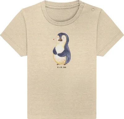 Produktbild von Mr. & Mrs. Panda Babyshirt Pinguin Diät 12. - 18. Monat - Natural Raw - Geschenk, T-Shirt Baby, Bauch, Kleinkind Shirt, , Abnehmen