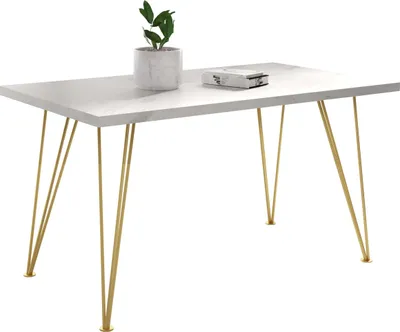 Immagine prodotto di FURNLUX Tavolo da pranzo Rosa Bianco 80cm / Colore principale: Bianco / Dimensioni: 80 x 76 x 240 cm