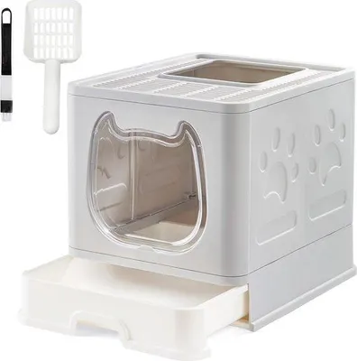 Produktbild von Kleiner, opvouwbarer Katzenkot mit Deckel und Reinigungszubehör - Ideal für kleine Katzen und Kätzchen