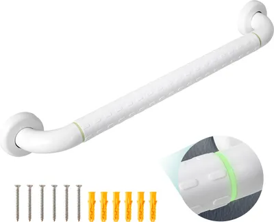 Image de EMKE Poignées de maintien pour personnes âgées,Poignée de maintien pour salle de bain Poignée de douche antidérapante Support de douche avec anneaux lumineux 50 cm ,Poignées pour douche, bain ou baignoire