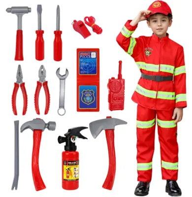 Productafbeelding van Brandweerkostuum kinderen 110, carnavalskleding, voor verkleedpartij