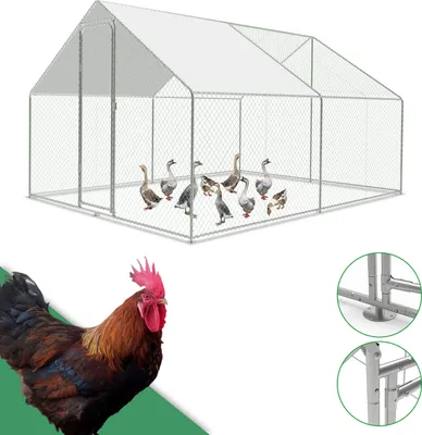 Immagine prodotto di Recinto per polli ruspanti 3x3x2m - pollaio in metallo 9 m² con porta e serratura