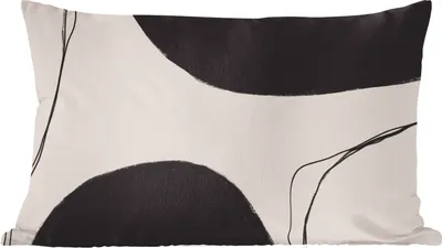 Produktbild von MuchoWow® Zierkissen Sofakissen Wohnzimmer Dekokissen 60x40 cm Pastell - Schwarz - Minimalismus - Kopfkissen - Polster mit Foto