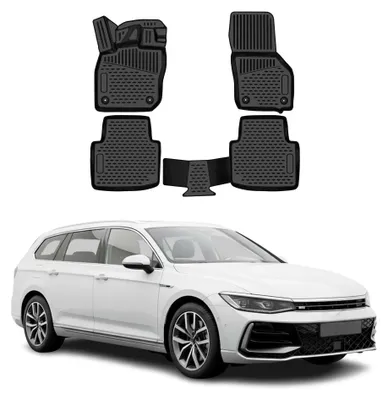 Image de OMAC Tapis de sol pour VW Passat B8 2019-2023 Facelift en caoutchouc Noir 4Pcs, Image générée par une IA