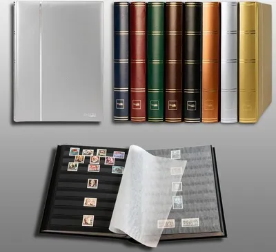 Produktbild von Prophila Collection Metallic Edition 60 Schwarze Seiten Briefmarkenalbum Einsteckbuch wattierter silberner Einband