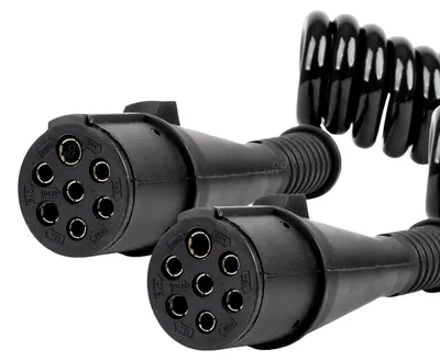 Zdjęcie produktu dla Przewód spiralny naczepy TIR 2x 7 PIN typ N 5m 24V AMIO-04380