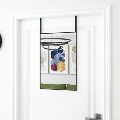 Image de The Living Store miroir de porte noir 40x60 cm verre et aluminium