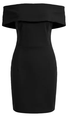 Produktbild von Ein elegantes schulterfreies Cocktailkleid mit Carmen-Ausschnitt.