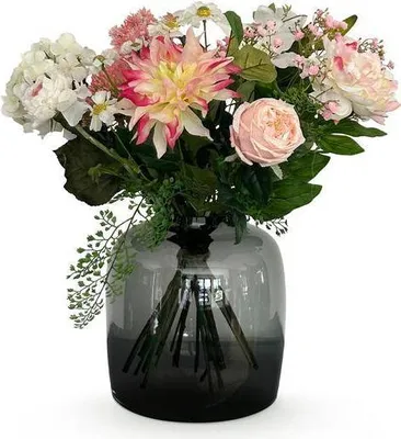 Image de Bouquet de fleurs artificielles - Amoureux pastel - 40cm - Fleurs artificielles