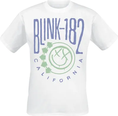 Produktbild von Blink-182 T-Shirt Herren Cali Smile weiß Band-Merch, Bands 100% Baumwolle M