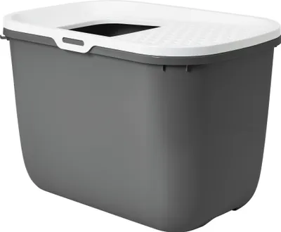 Produktbild von SAVIC HOP Anthrazit mit Weißem Deckel – Katzentoilette – 58 5x39x39 5 cm – 1 Stk.