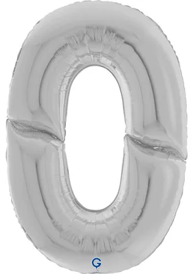 Produktbild von Riesenzahl Giant - Folienballon 64"/162cm - Silber Zahl: 0