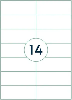 Produktbild von Famanu Etiketten Selbstklebend 105 x 42,4 mm – 14000 Stück