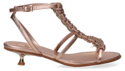 Produktbild von Damenschuhe, rosés Leder, Edera Plus, Kitten-Heel, mit Schmuckdetails und Zopfmuster