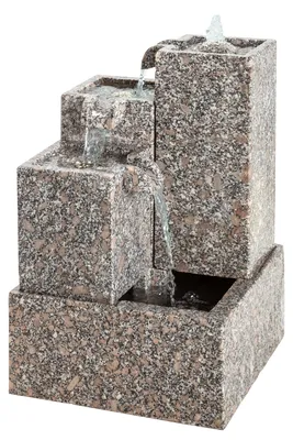 Produktbild von Dehner Gartenbrunnen Cascada mit LED Beleuchtung, ca. 65 x 43 x 43 cm, Granit, grau