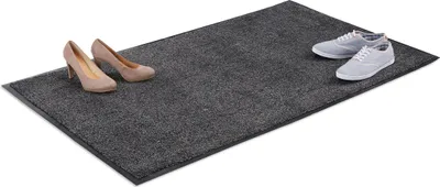Obrázok produktu pre Relaxdays 4052025958107, Dekoratívna rohožka, Vnútorný, Obdĺžnikový, Čierna, Šedá, Jednofarebné, Polyester