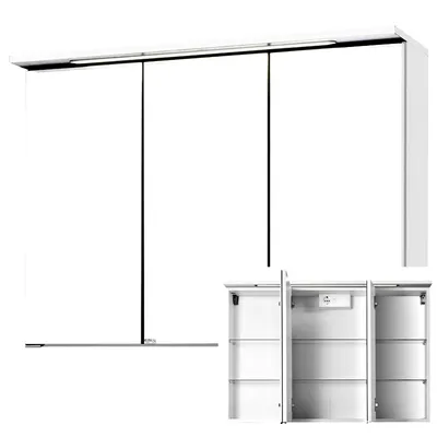 Produktbild von Bologna 3D-Spiegelschrank, weiß, LED-Einbauleuchte