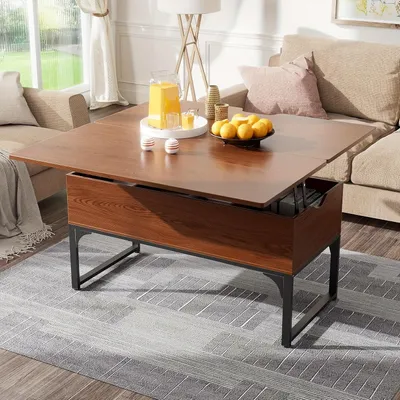 Image de Table basse - Table de salon - Table d'appoint - Table réglable - Table multifonctionnelle - Hauteur réglable