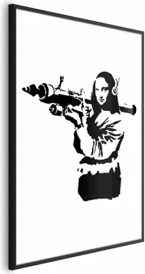 Immagine prodotto di Banksy Mona Lisa poster 29,7x42 cm con cornice nera senza bordo