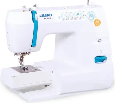 A white Juki sewing machine is shown against a white background.