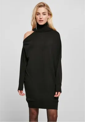 Zdjęcie produktu dla Urban Classics Ladies - Dzianinowa sukienka na jedno ramię czarna - S