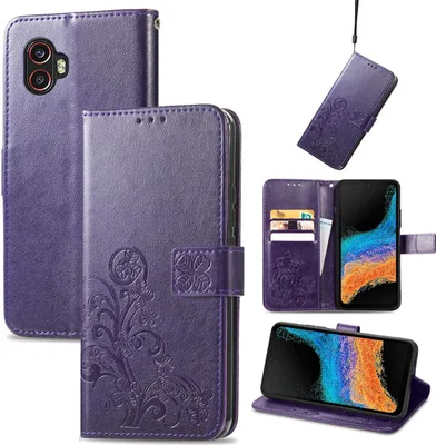 Zdjęcie produktu dla Pokrowiec König Design kompatybilny z etui na telefon Samsung Galaxy Xcover 6 Pro ze skóry syntetycznej - Fioletowe etui na telefon komórkowy