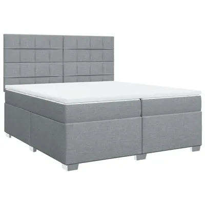 Immagine prodotto di vidaXL Letto a molle con materasso grigio chiaro 200x200 cm in tessuto