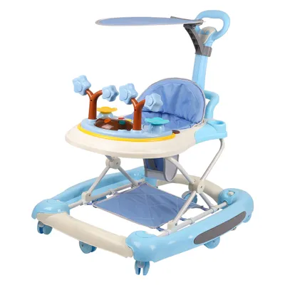 Produktbild von Klappbar Babywalker Lauflernhilfe mit Musik und Spieltisch höhenverstellbar Blau