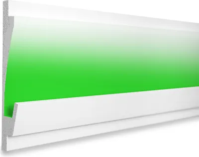 Produktbild von LED Einbauprofil aus Styropor mit Hartbeschichtung, Trockenbau Stuckleisten (1.15 Meter KD406) Dekoration Ecken Spot Innen Winkelleisten Wandleisten