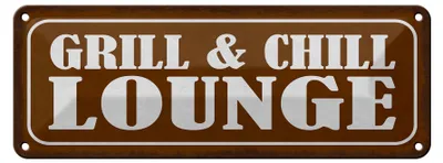 Produktbild von Blechschild Grill Chill Lounge, 27 x 10 cm, Blechschilder Spruch Grillen