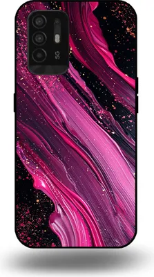 Produktbild von Smartphonica Handytasche passend für OPPO A94 5G mit Marmordruck - TPU Rückseite Hülle Marmor Design - Lila Pink
