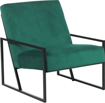 BELIANI Sessel Smaragdgrün Samt mit Schwarzem Metallgestell Niedrige Armlehnen Modern Relaxsessel Loungesessel für Wohnzimmer Ausstattung Sitzmöbel