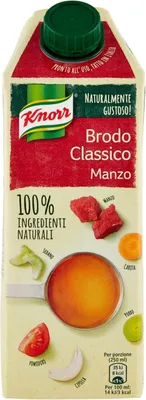 Produktbild von Knorr Brodo Manzo flüssige Rinderbrühe 100% natürliche Zutaten Gluten-frei brik 750ml
