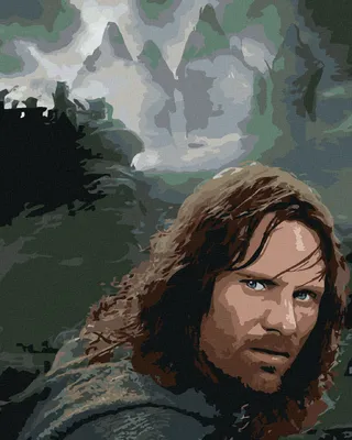 Image de Zuty - Peinture par numéros - PORTRAIT D'ARAGORN (LE SEIGNEUR DES ANNEAUX), 40 x 50 cm, toile tendue sur châssis