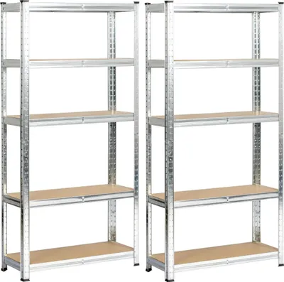Image de Akord Étagère Métallique 10 Tablettes Argent 70X30X154
