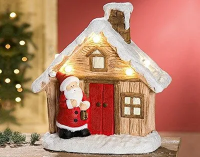 Produktbild von Gilde Magnesi 5 Led Winterhaus Santa 25458 Höhe 39 cm