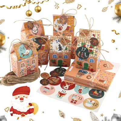 Adventskalender zum Selbstbefüllen, 24 Häuser, DIY Weihnachtskalender