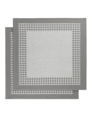 Produktbild von küchentuch 65x65 cm Baumwolle weiß/grau 2 Stück