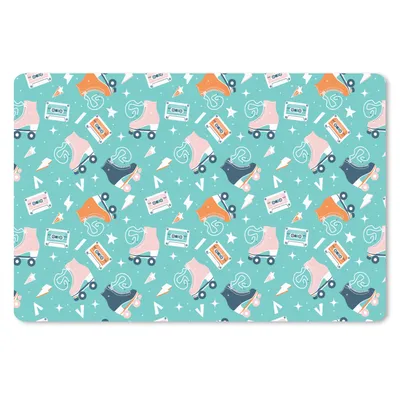 Produktbild von MuchoWow® Schreibtischunterlage Rollschuhe - Schnittmuster - Vintage 60x40 cm - XXL Mauspad - Großes Mauspad