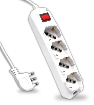 Immagine prodotto di Ciabatta multipresa V-TAC con interruttore e cavo da 1,5 metri, 4 prese da 10/16