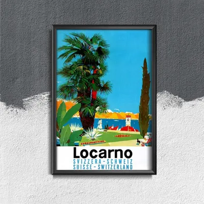 Produktbild von Poster - Canvas - Leinwand - 21 cm x 29,7 cm - Fotoposter - Leinwandkunst - Schweiz Locarno